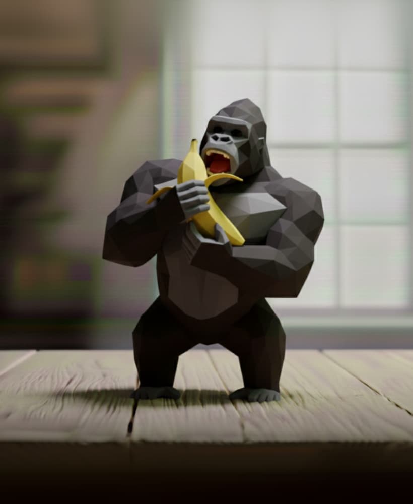 gorilla lowpoly 3d model