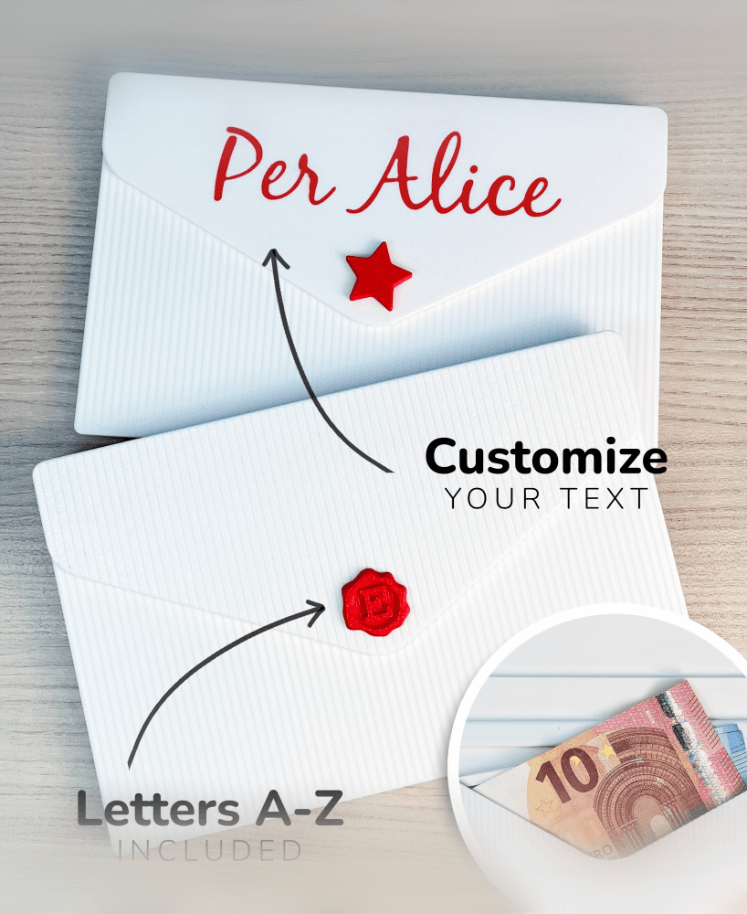 Gift Envelope, for letters or money, CUSTOM TEXT! 3d model