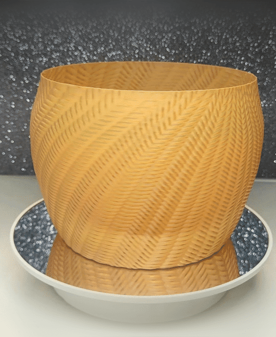 Hand-stitched crochet flowerpot vase 3d model