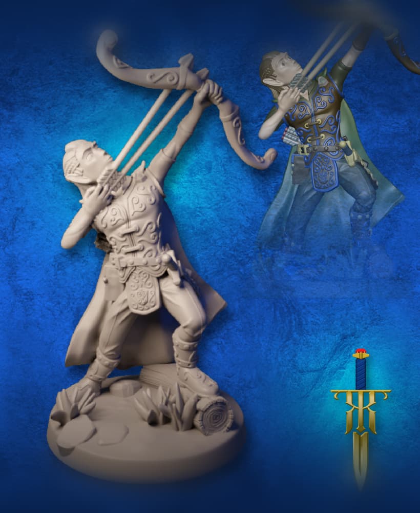 Elf Ranger Male Level 15 - Bow 3d model