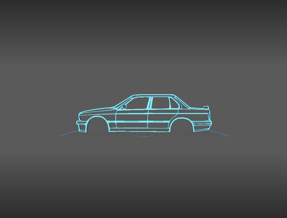 BMW - E30 E Tech II Wall Art 3d model