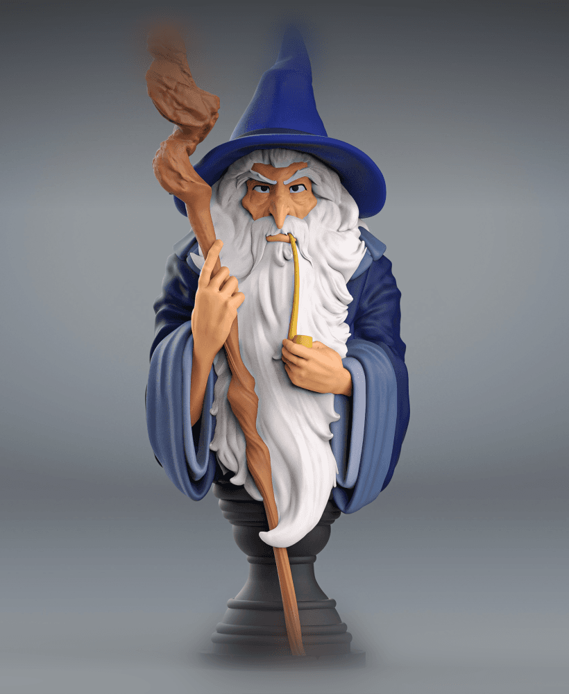 Gandalf bust - Animated LOTR 1978 (Pre-Supported) 3d model
