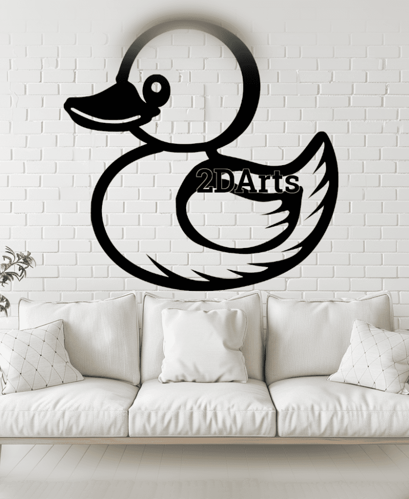 Squeaky Duck 2D Wall Art/Window Art - Digital STL & SVG File for 3D Printing or Laser Cutting 3d model