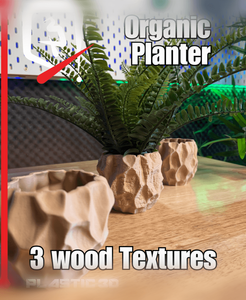Organic Planters– Wood Texture Edition 3d model