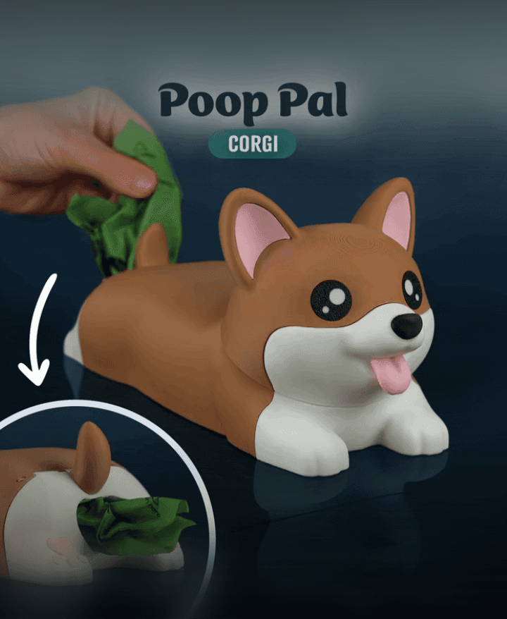 PoopPal Corgi - Dog Poopbag Dispenser 3d model