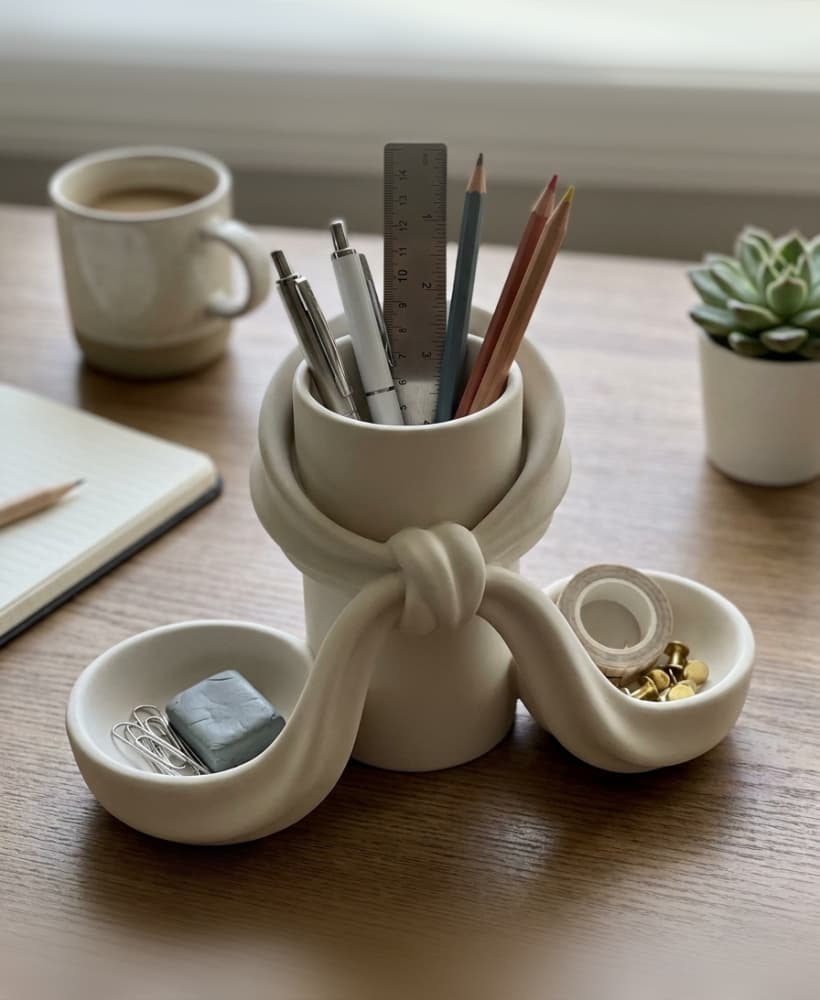 Biomorphic Knotted Desk Organizer & Catchall Tray 3d model