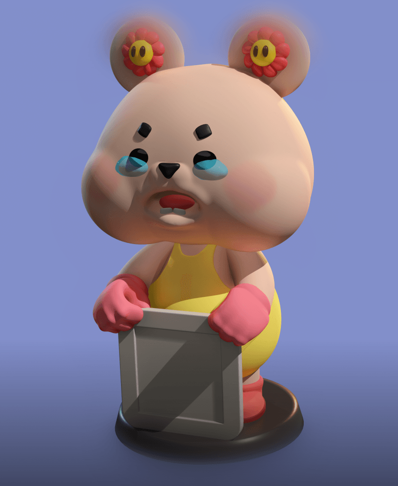KEYCHAIN&QR CODE-BEAR "axiu".stl 3d model