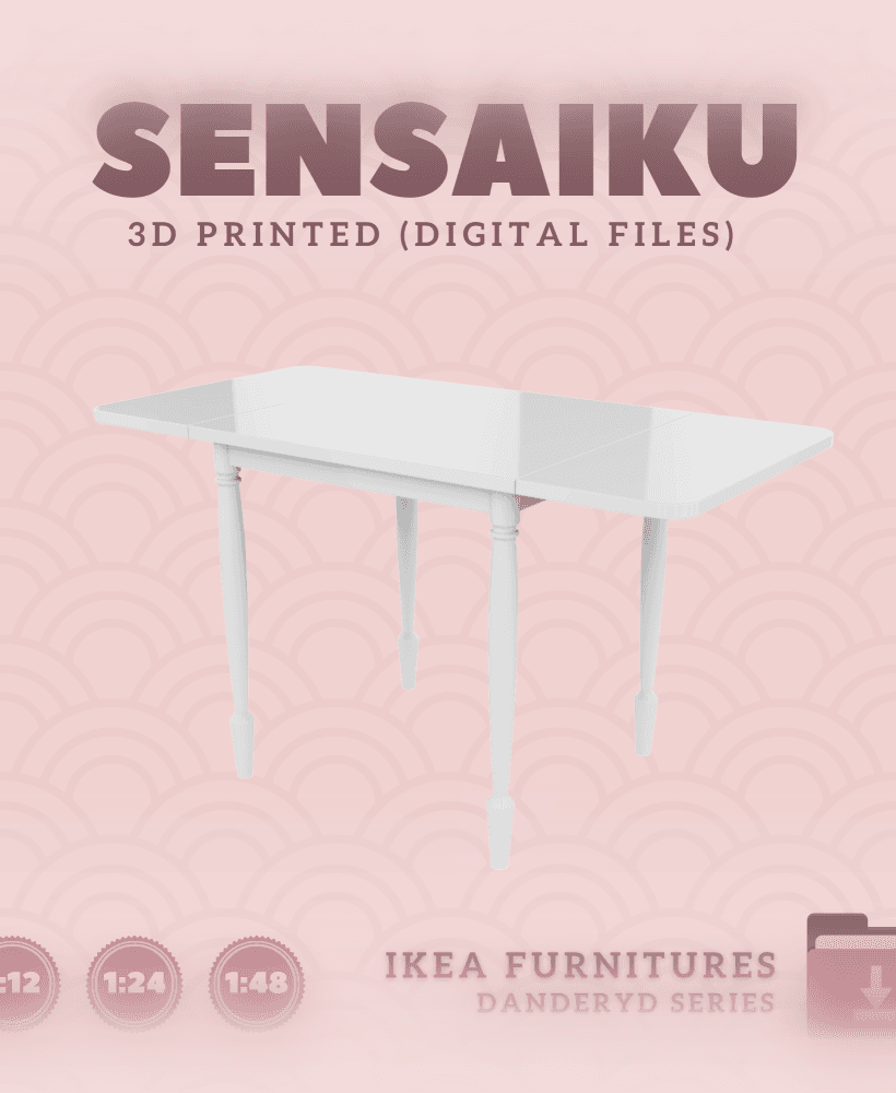Miniature Replica 07. DANDERYD Drop-leaf Table for Miniature Dollhouse - IKEA - 3D Print Instant Dow 3d model