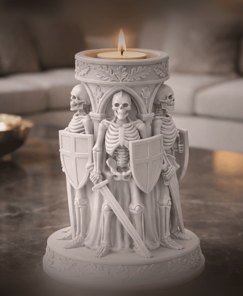 Skeleton Knight Candle Holder STL | Dark Fantasy Decor 3d model