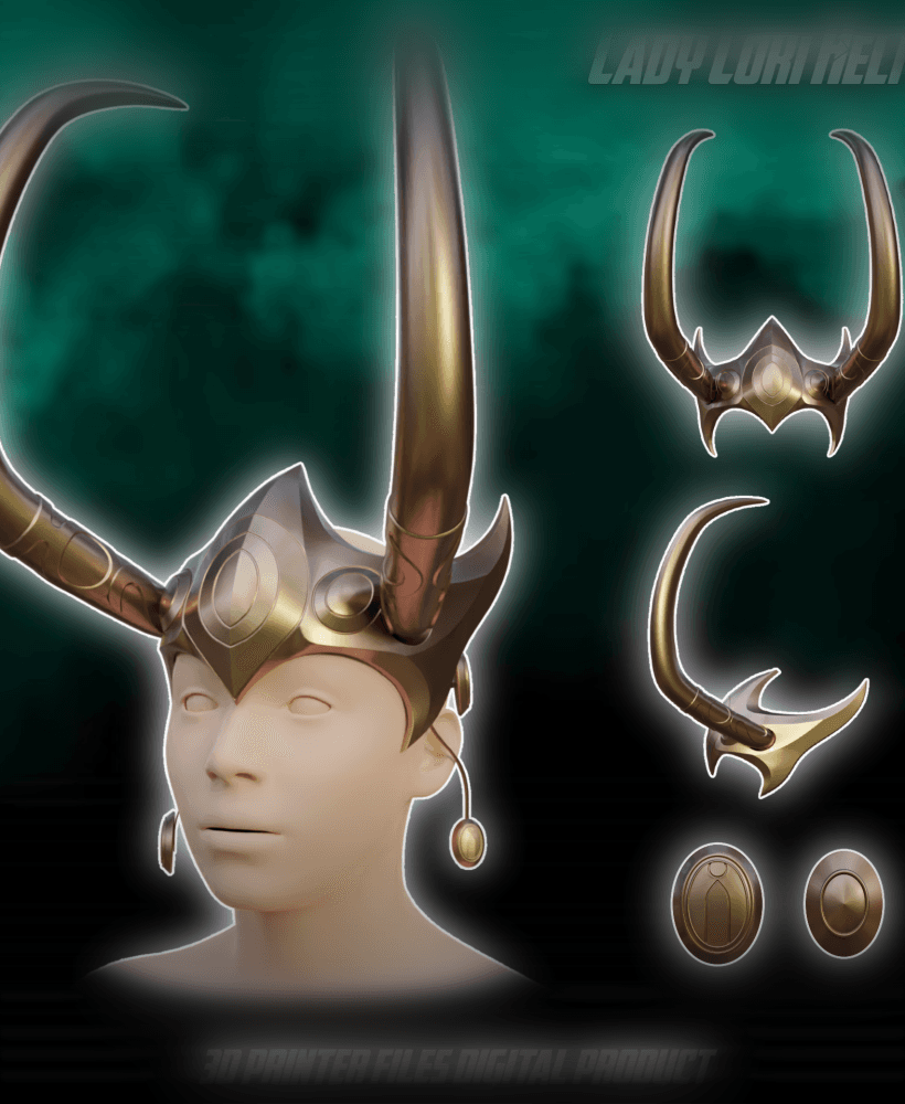 Lady Loki Cosplay Helmet Marvel Rivals 3d model