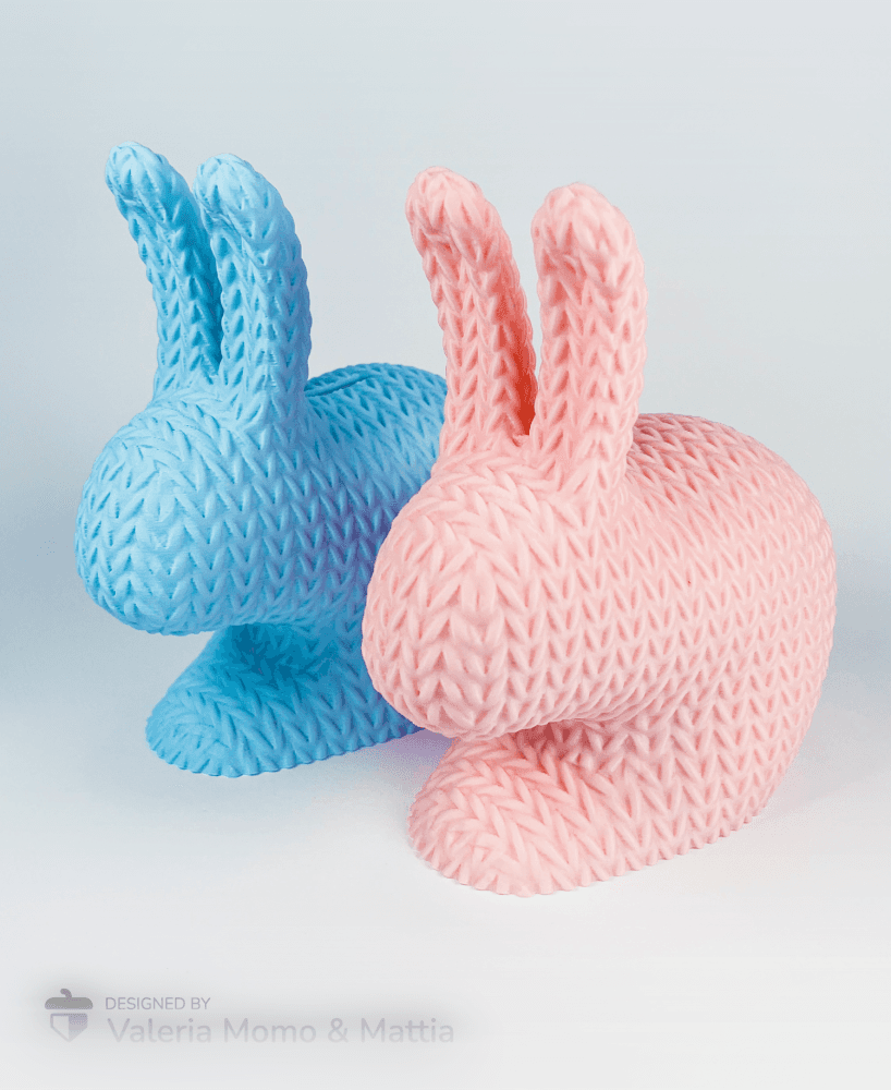 Troy Rabbit Knitted (Container + Piggy Bank Version), Easter Design 3d model