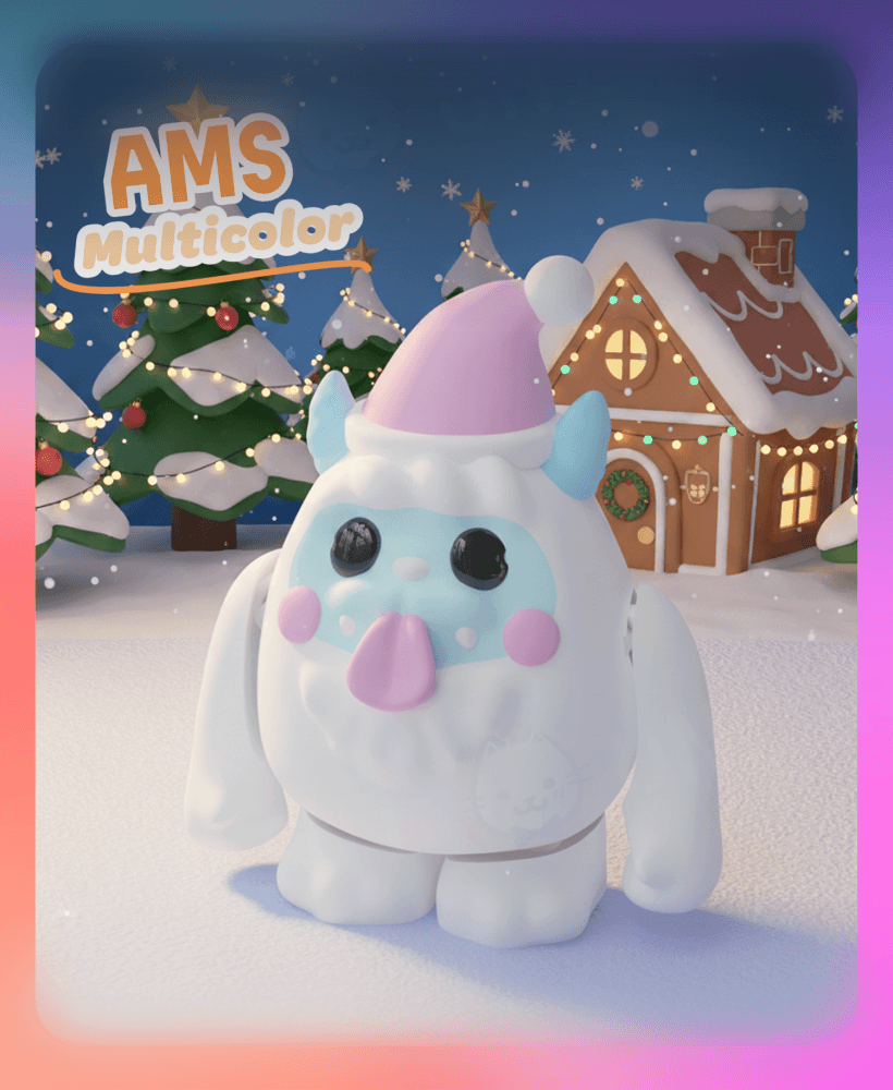 Flexi Yeti Keychain (Multicolor) 3d model