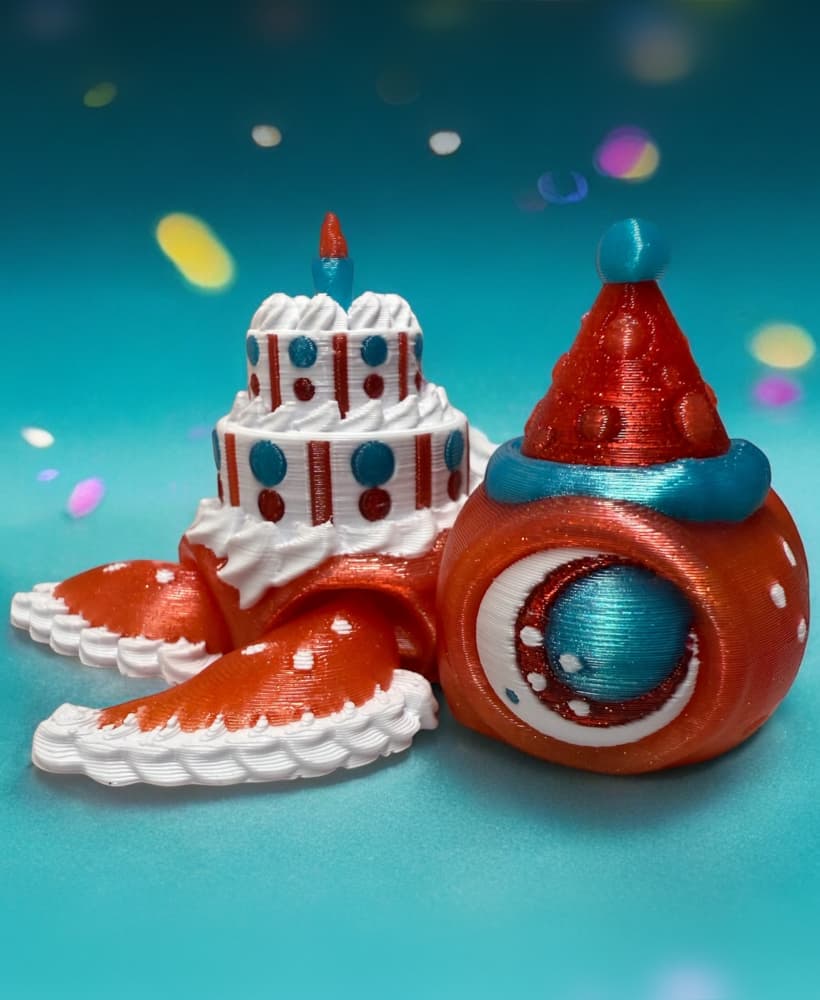 Birthday Cake Turtle Articulated Flexi - Exclusive 3d model
