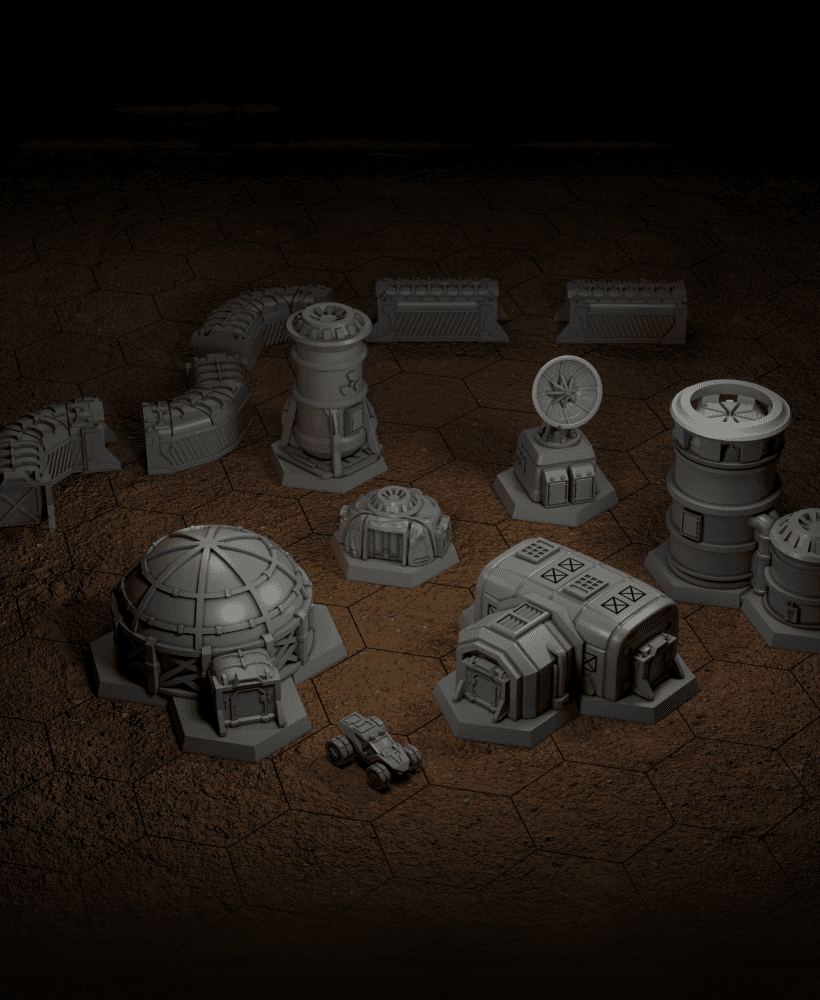 Moon Base for American Mecha 3d model