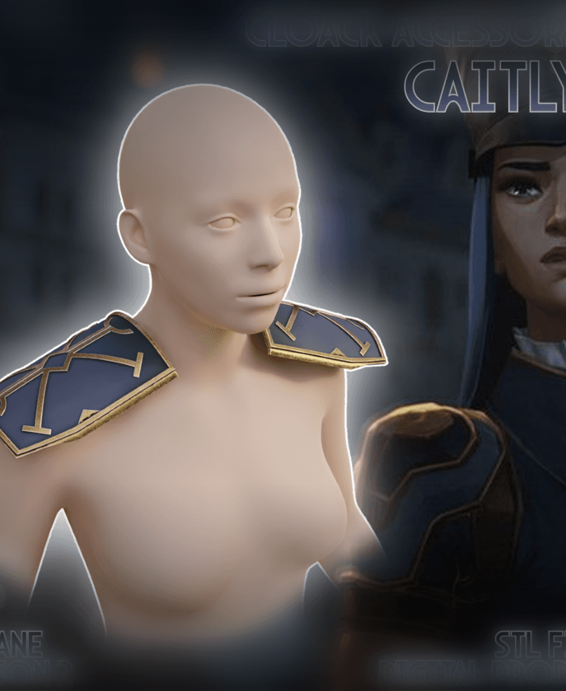 Caitlyn Kiramman Cosplay Cloack Outfit Accessories Arcane League of Legends 3d model