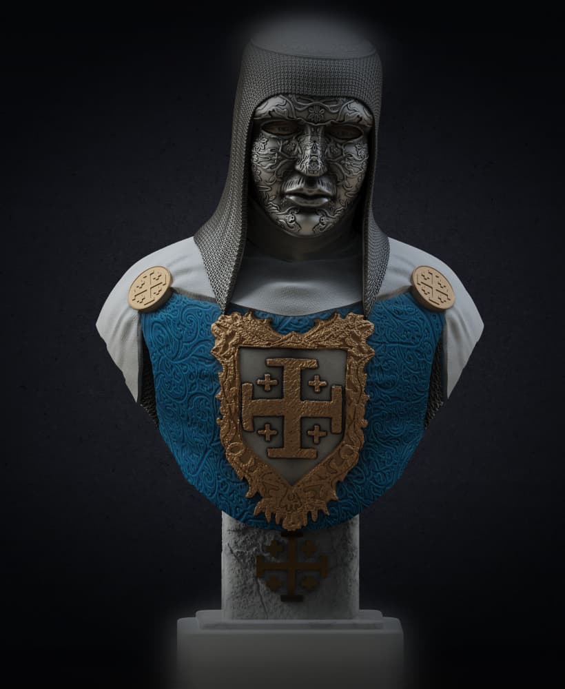 King Baldwin IV bust (Pre-Supported 3d model