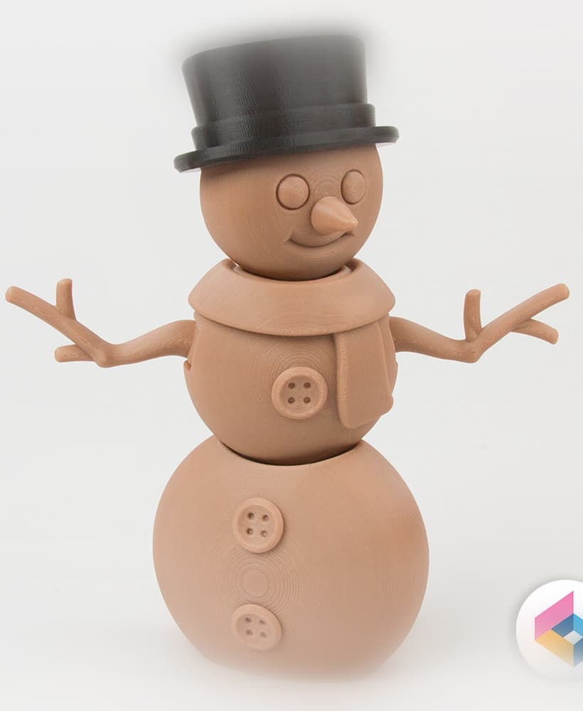 Gingerbread 3-Stacked Snowman 3d model