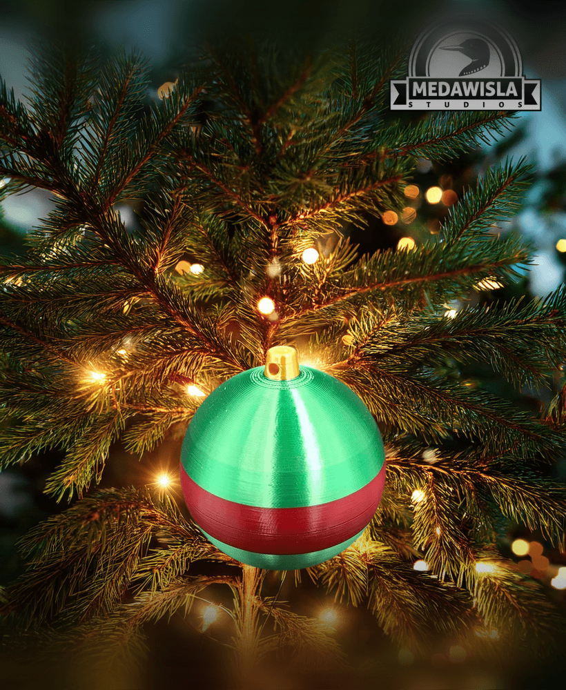 3D Printable Christmas Ornament with Center Stripe 3d model