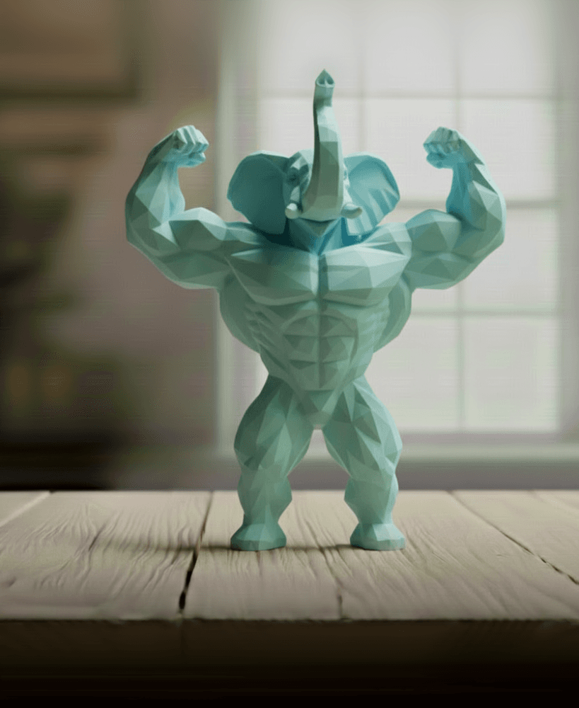 Elephant gym lowpoly 3d model