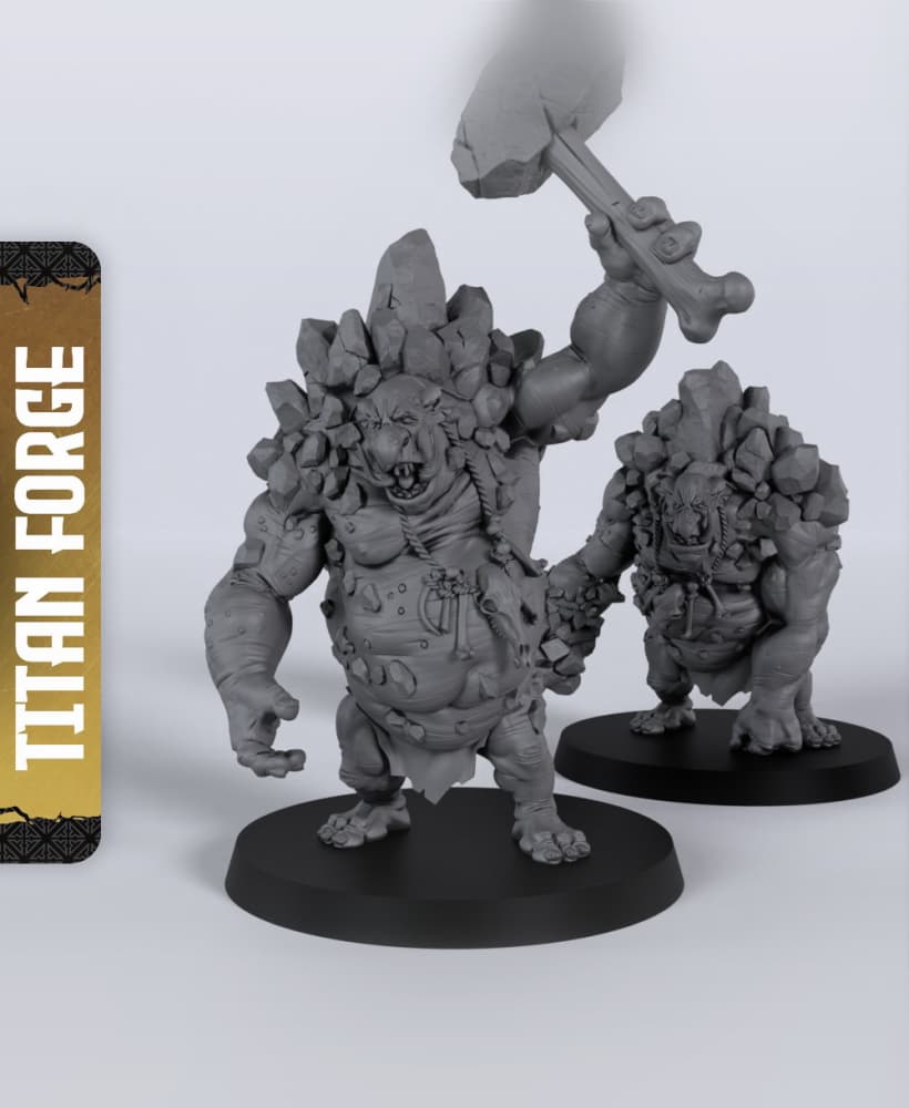 Stone Trolls - With Free Dragon - 5e DnD Inspired for RPG and Wargamers 3d model