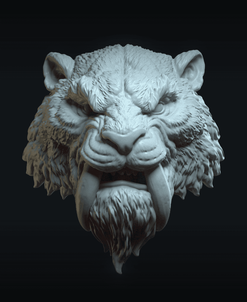 Sabertooth_Action Figure Head 3d model