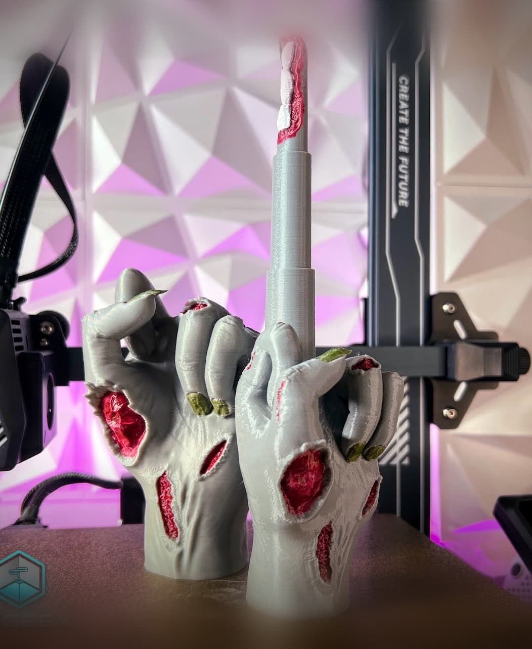 Collapsing Middle Finger - Zombie Edition 3d model