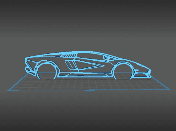 Lamborghini - Countach LP800 Wall Art 3d model
