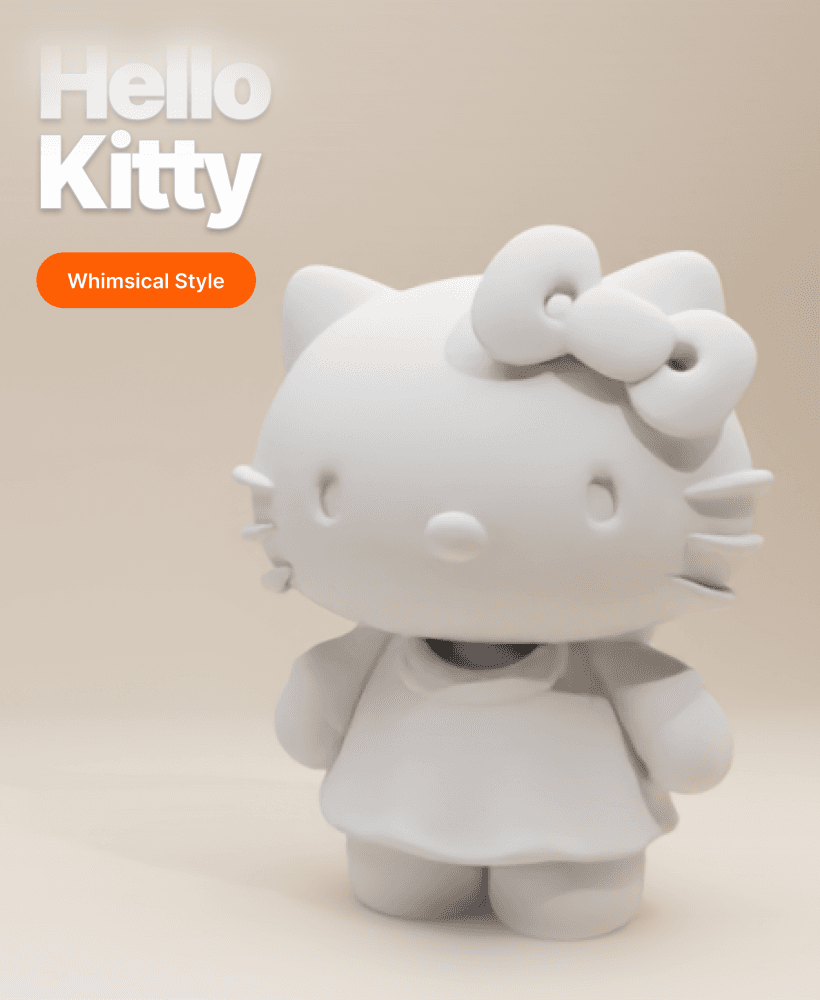 Hello Kitty Whimsical Style 3d model