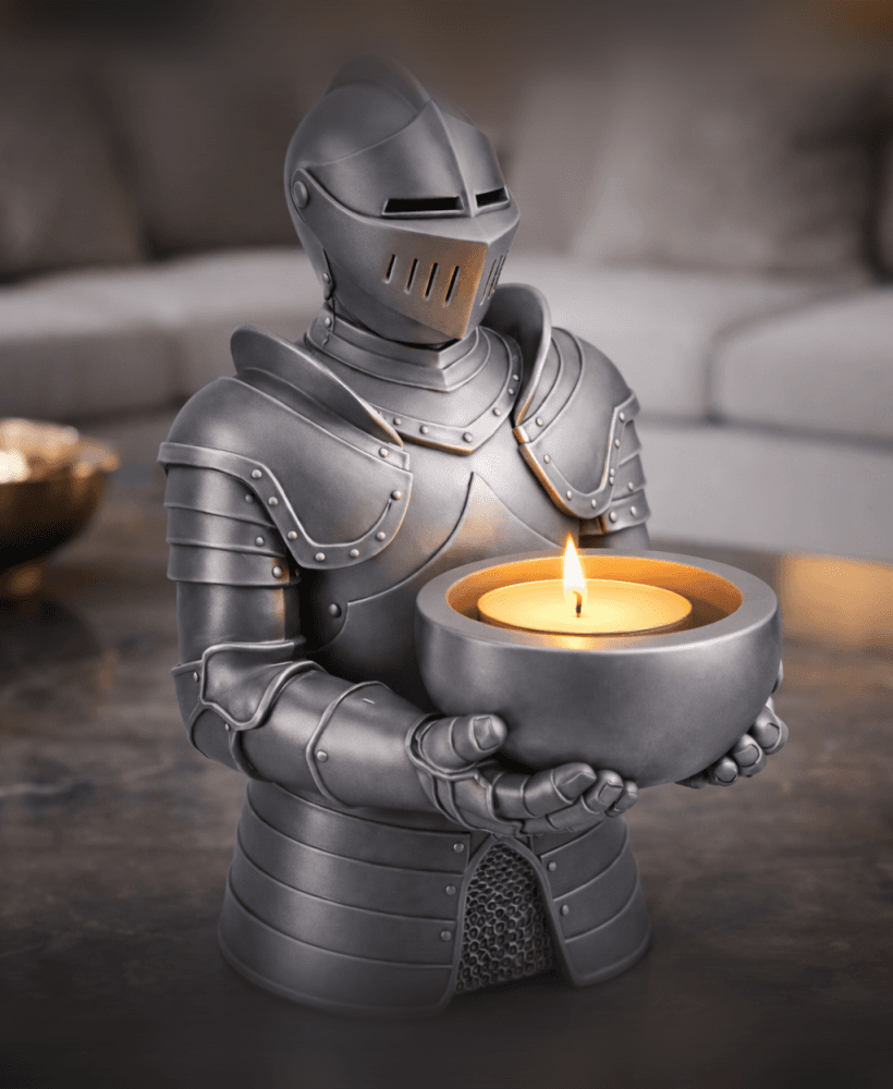 Free Armored Knight Tealight Holder STL – Medieval Fantasy Candle Holder 3D Print 3d model