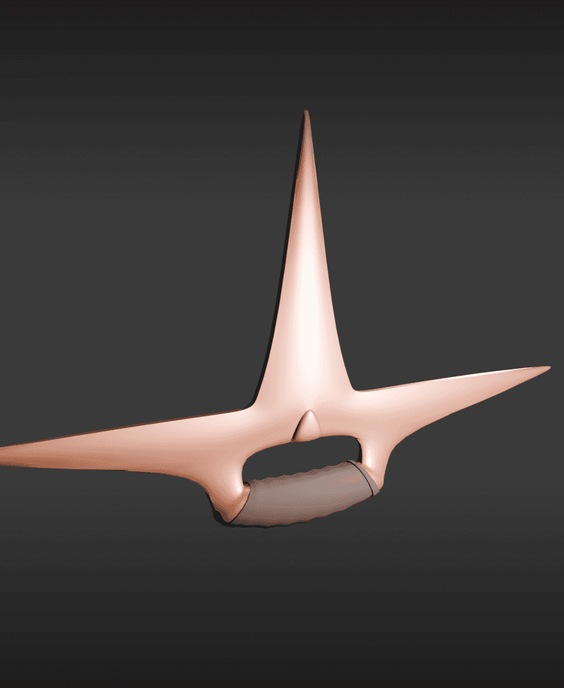 Star Shaped Push Dagger Fantasy Weapon v2 3d model