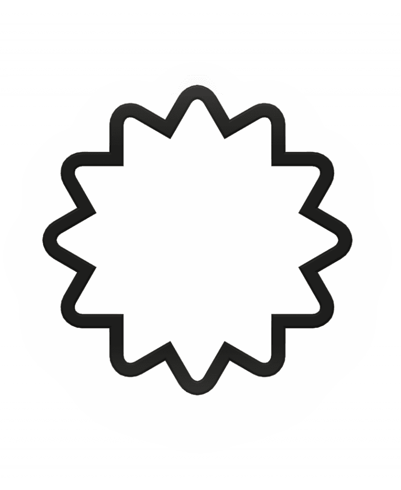 Sun Cookie Cutter STL File - 4 inches 3d model