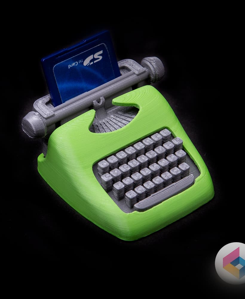 Typewriter shape SD card Holder 3d model