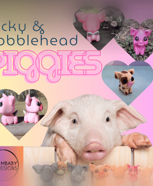 Clicky Piggy and Bobblehead 3d model