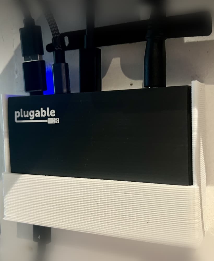 Plugable Thunderbolt Hub Wall Holder 3d model