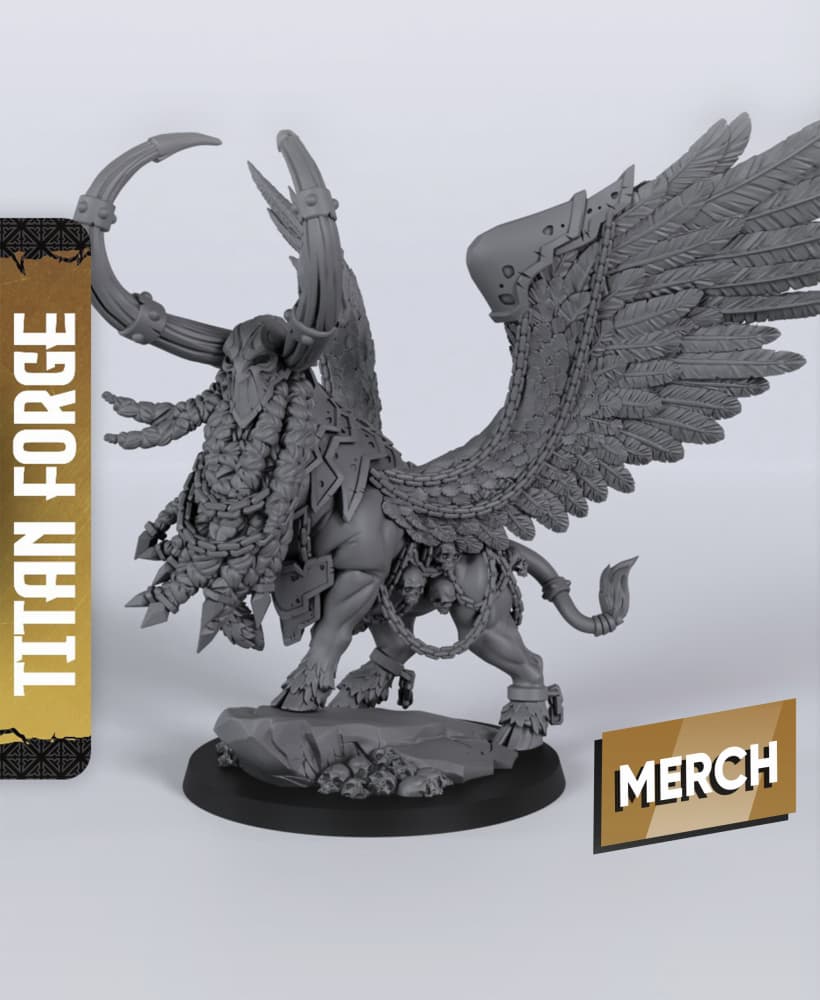 Lamassu - With Free Dragon - 5e DnD Inspired for RPG and Wargamers 3d model