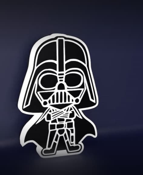Chibi Darth Vader - LED strip compatible 3d model