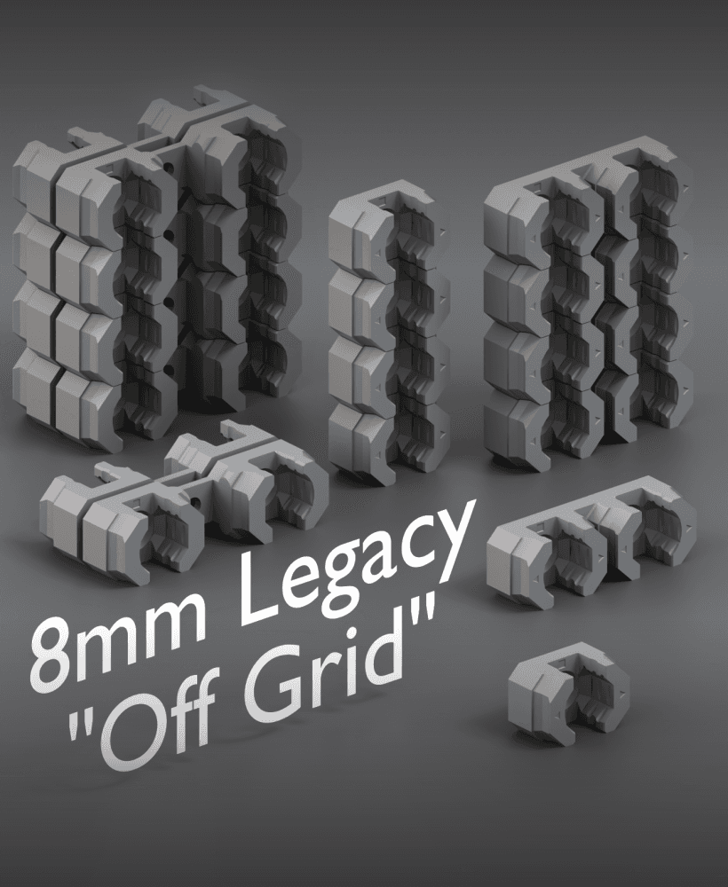 8 mm - Offset Snaps - ScrewOn Mount - LEGACY Files 3d model