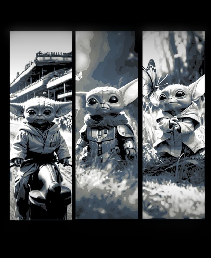 Fan Art of Grogu Experiencing Life - Star Wars Universe Set of Bookmarks 3d model