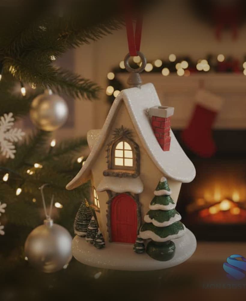 Magic Christmas Cottage Ornament 3d model