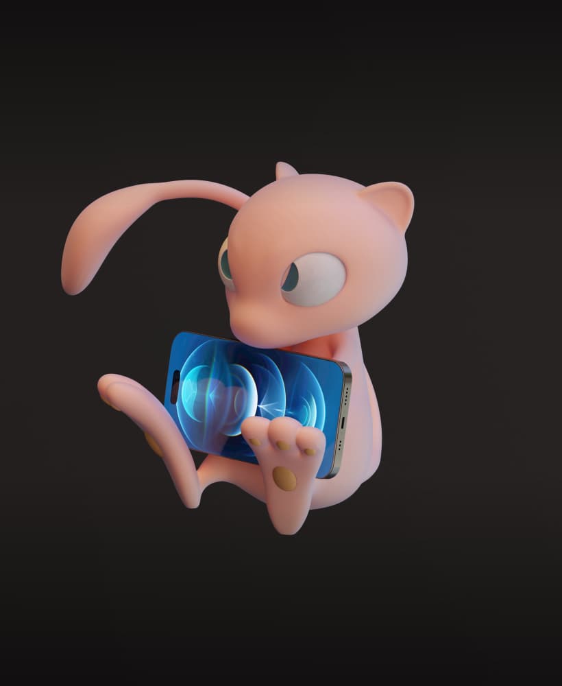 Mew Phone Stand Holder 3d model