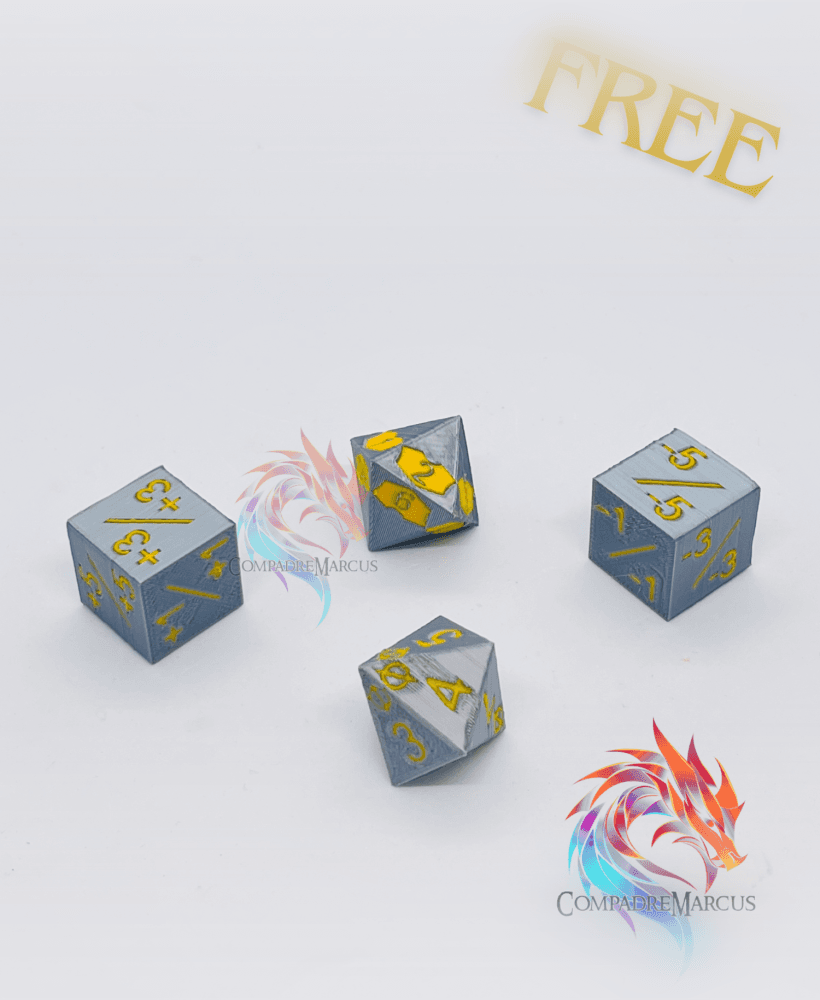 MTG Basic Dice Counters - Set of 4 / No supports / 3mf included 3d model