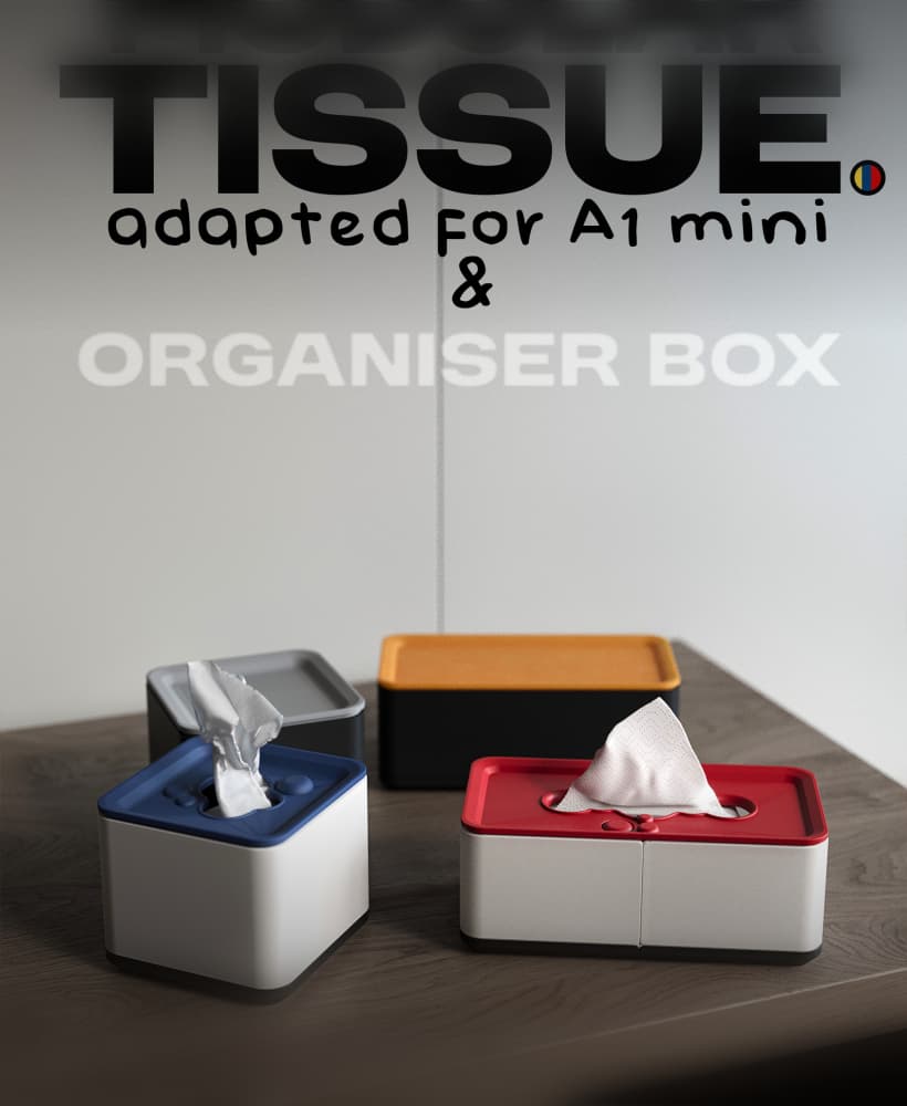 Modular tissue box and organiser (suitable with small printers) 3d model