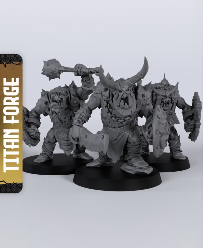 Orc Warriors - With Free Dragon - 5e DnD Inspired for RPG and Wargamers 3d model
