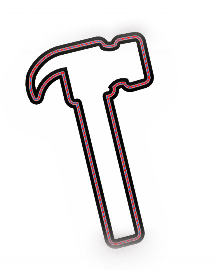 Hammer Cookie Cutter STL File - 4 inches 3d model