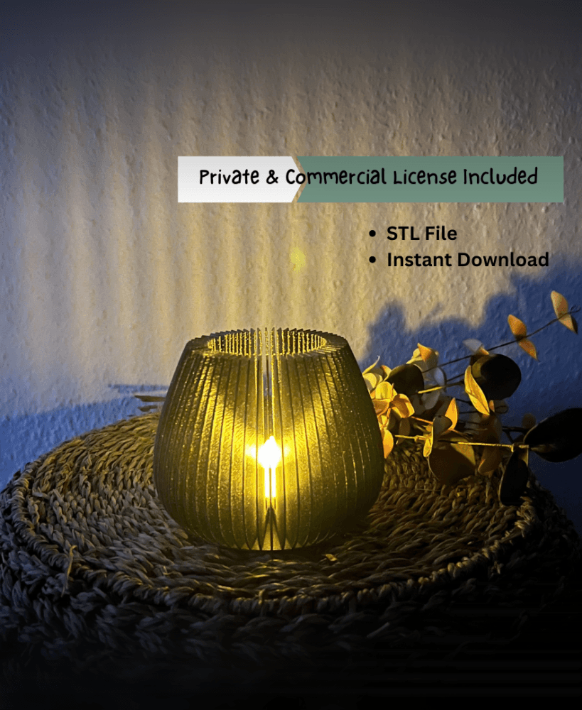 LED Tealight Holder STL File – Personal & Commercial License 3d model