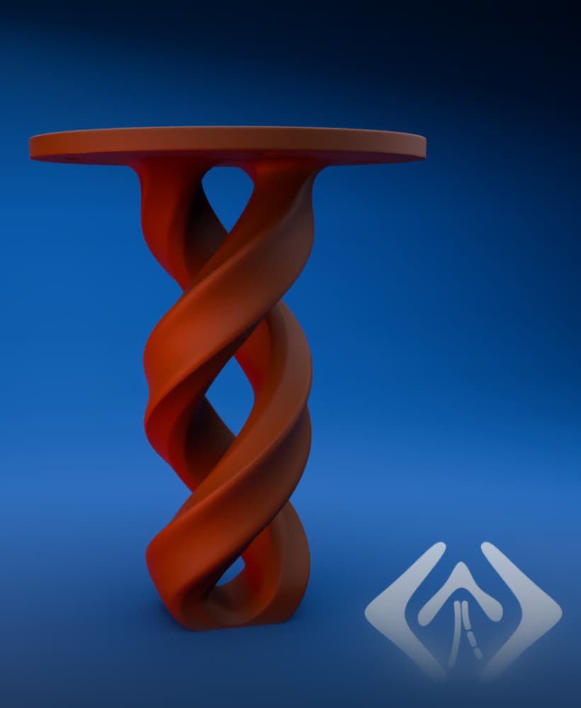 Twisted Furniture leg 20cm 3d model