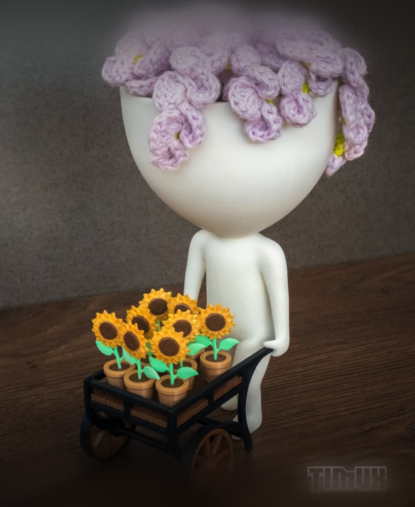 ROBERT PLANT WITH A SUNFLOWERS CART 3d model