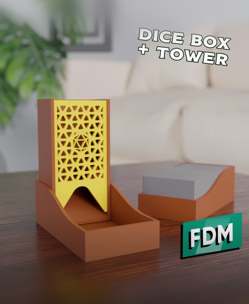 RPG - Dice Box & Dice Tower 3d model