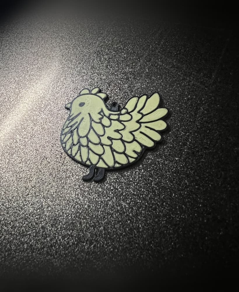 Cute Chicken with hook attachment for Keychains or earrings 3d model