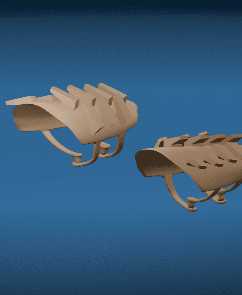 Hooked Spike Combat Bracers 3d model